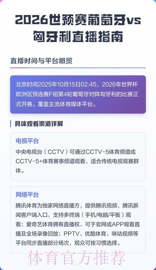 2026世界杯在线直播观看指南与入口汇总 2026世界杯在线直播观看指南与入口汇总